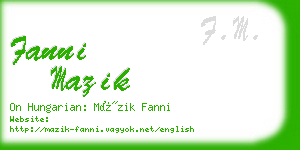 fanni mazik business card